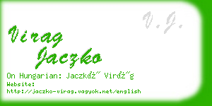 virag jaczko business card